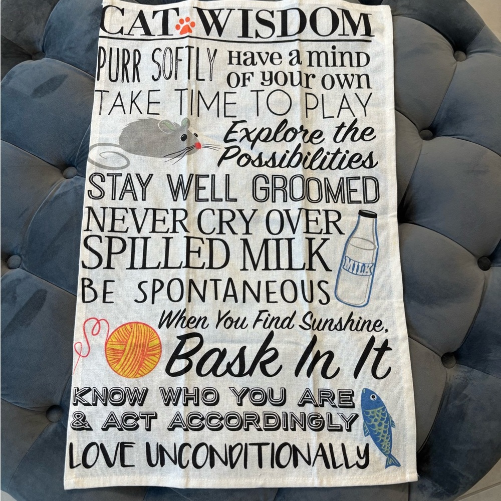 Cat Wisdom Decorative Towel